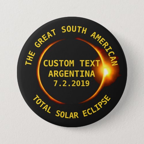 Total Solar Eclipse 2019 Argentina South America Button