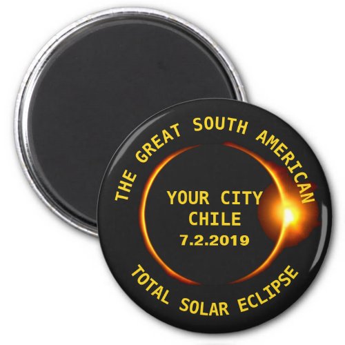 Total Solar Eclipse 2019 Chile South America Magnet
