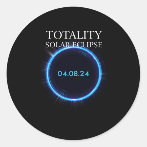 Total Solar Eclipse 2024 America 040824 Astronomy Classic Round Sticker