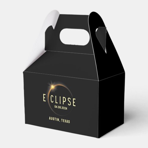 Total Solar Eclipse 2024 April 8 Custom State Name Favor Boxes