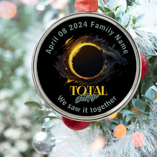  Total Solar Eclipse 2024 April 8 Keepsake Gift Metal Ornament