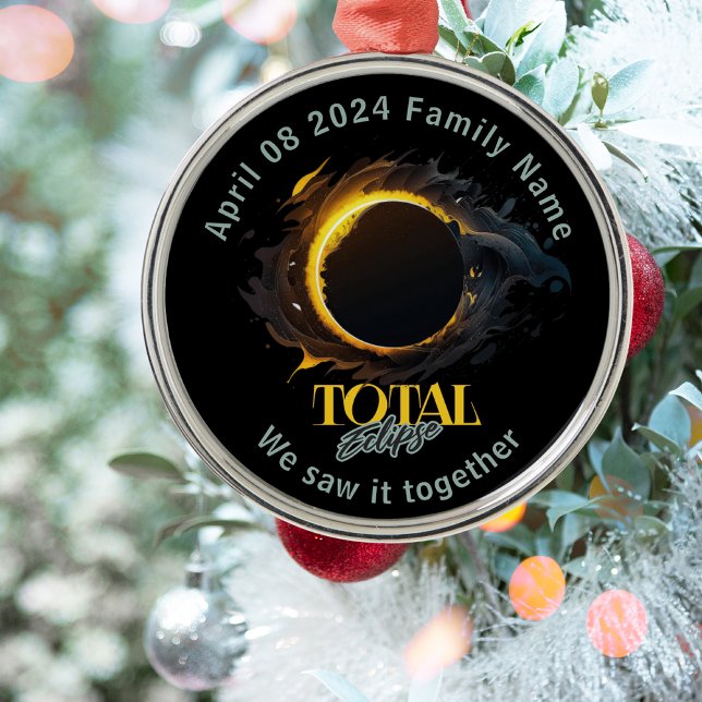 Total Solar Eclipse 2024 April 8 Keepsake Gift Metal Ornament (Creator Uploaded)