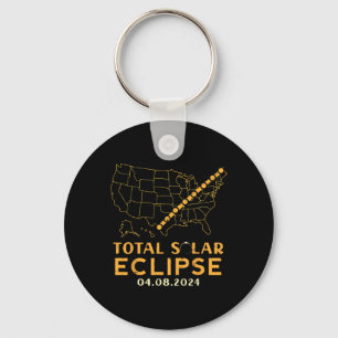 Total Solar Eclipse 2024 April 8 Men Women Kids Keychain