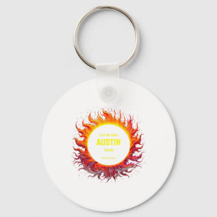Total Solar Eclipse 2024 Austin Texas Keychain