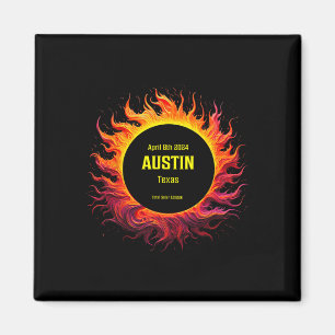 Total Solar Eclipse 2024 Austin Texas  Magnet