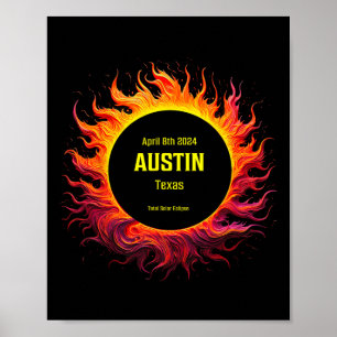 Total Solar Eclipse 2024 Austin Texas  Poster