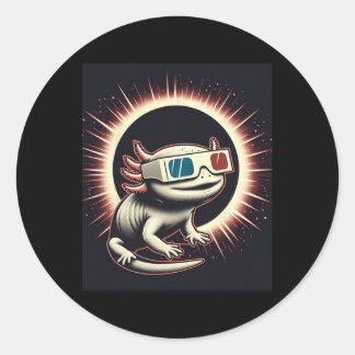 Total Solar Eclipse 2024 Axolotl - Solar Eclipse G Classic Round Sticker