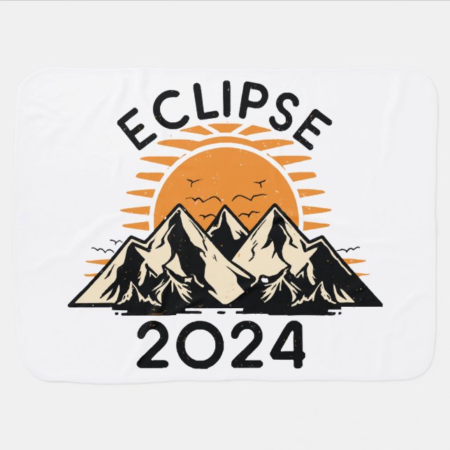 Total Solar Eclipse 2024 Baby Blanket (Horizontal)