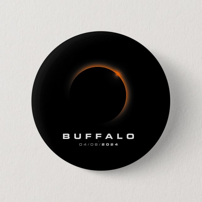 Total Solar Eclipse 2024 - Buffalo Solar Eclipse  Button (Front)
