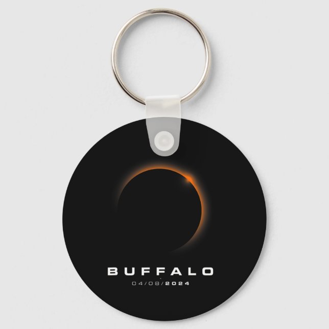 Total Solar Eclipse 2024 - Buffalo Solar Eclipse  Keychain (Front)