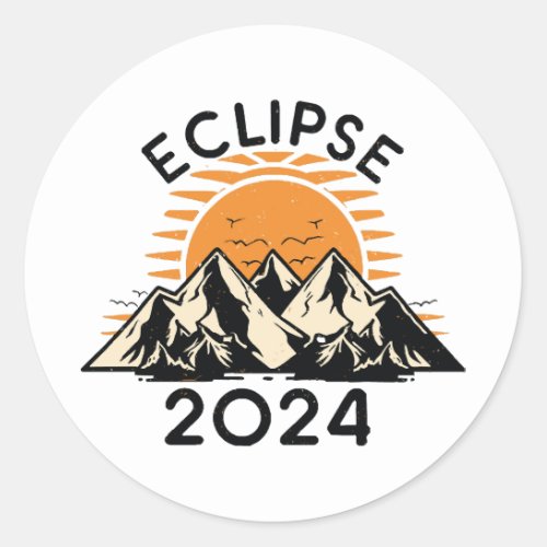 Total Solar Eclipse 2024 Classic Round Sticker
