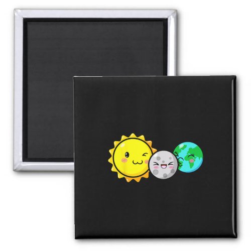 Total Solar Eclipse 2024 Cute Kawaii Fun Astronomy Magnet