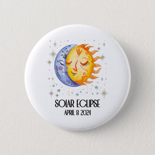 Total Solar Eclipse 2024 Cute Solar Eclipse Kids  Button