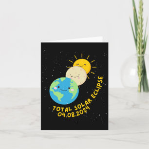 Total Solar Eclipse 2024 Cute Solar Eclipse Kids T Card