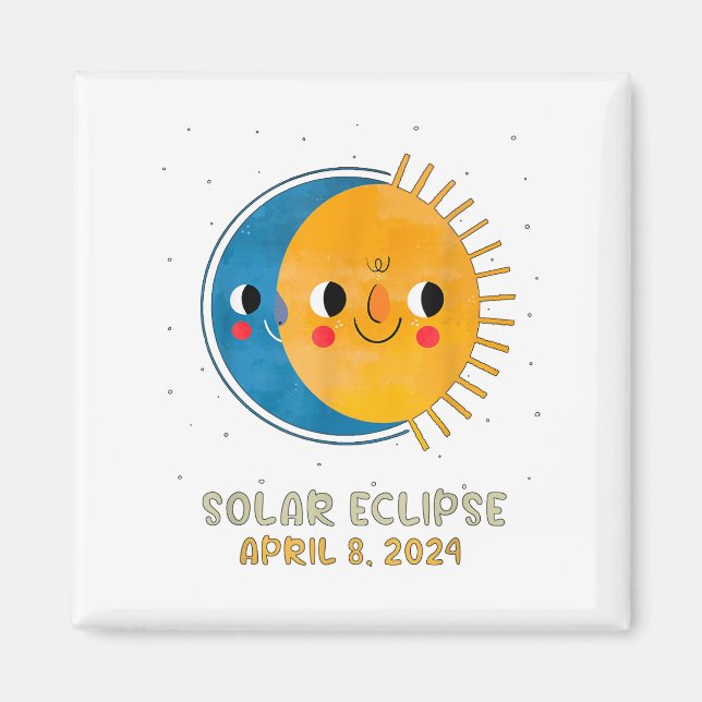 Total Solar Eclipse 2024 Cute Solar Eclipse Kids T Magnet (Front)