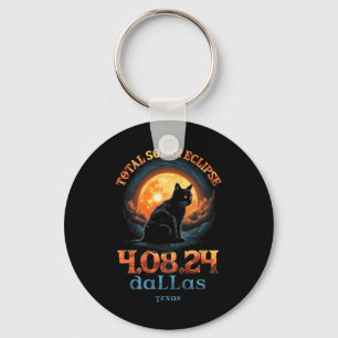 Total Solar Eclipse 2024 Dallas Texas Keychain