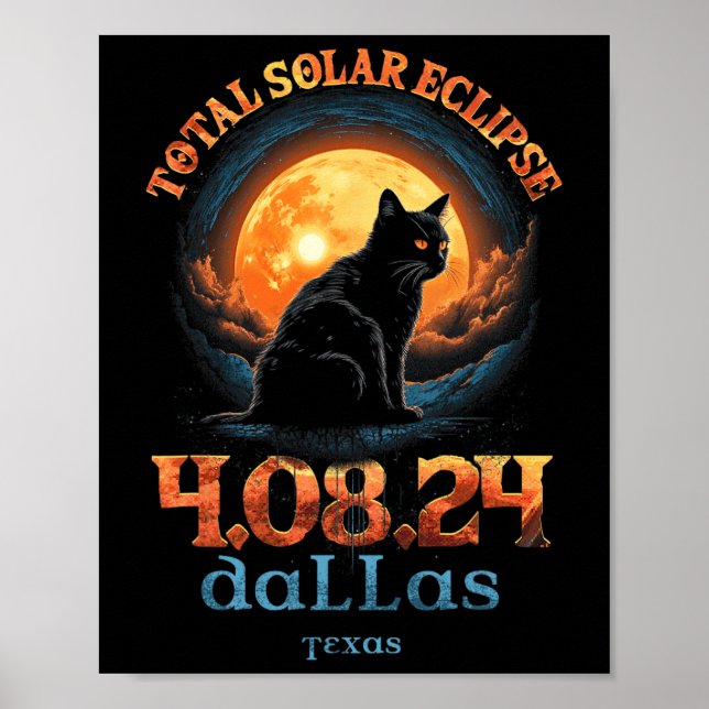 Total Solar Eclipse 2024 Dallas Texas  Poster (Front)