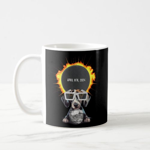 Total Solar Eclipse 2024 Dog Wearing Solar Eclipse Coffee Mug
