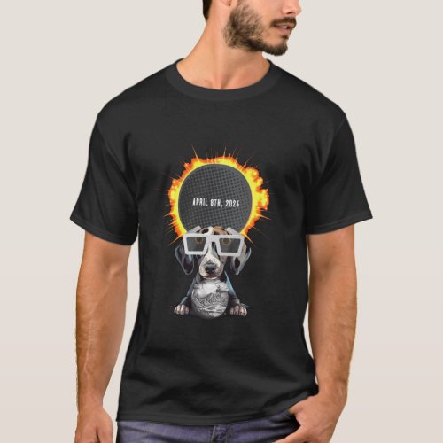 Total Solar Eclipse 2024 Dog Wearing Solar Eclipse T_Shirt