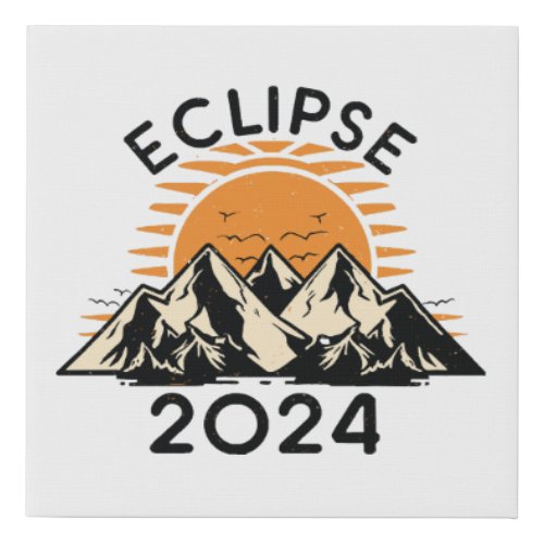 Total Solar Eclipse 2024 Faux Canvas Print