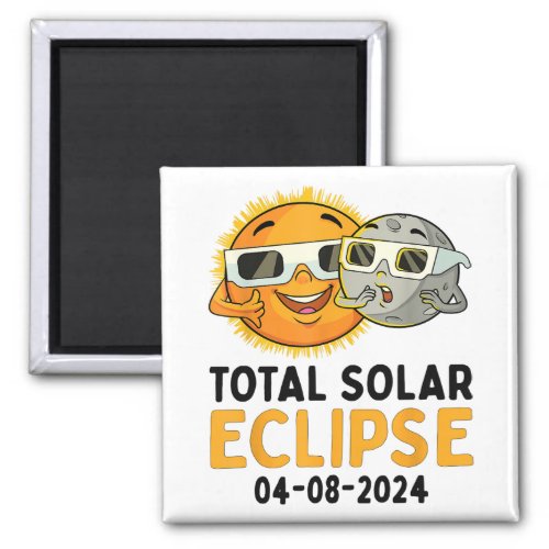 Total Solar Eclipse 2024 Glasses Funny Sun Moon Ki Magnet
