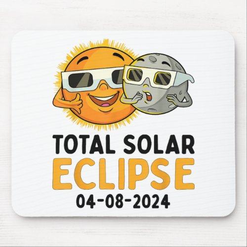 Total Solar Eclipse 2024 Glasses Funny Sun Moon Ki Mouse Pad