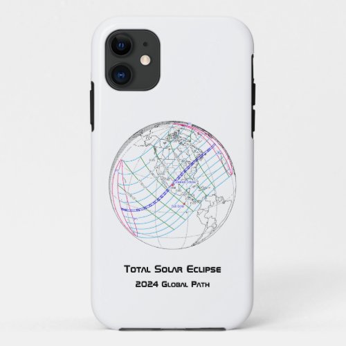Total Solar Eclipse 2024 Global Path iPhone 11 Case