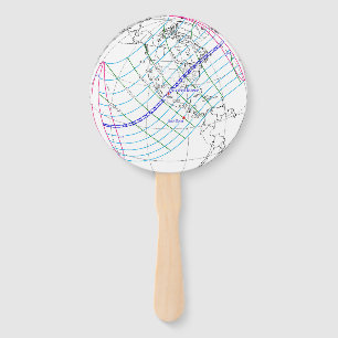 Total Solar Eclipse 2024 Global Path Hand Fan