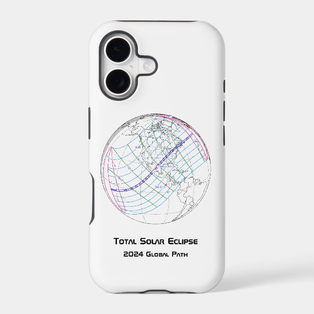 Total Solar Eclipse 2024 Global Path Iphone Case (Back)