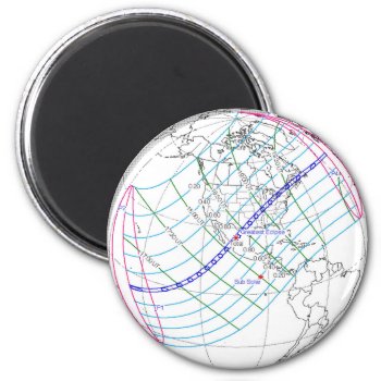 Total Solar Eclipse 2024 Global Path Magnet by GigaPacket at Zazzle