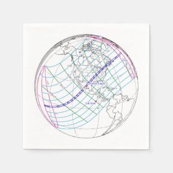 Total Solar Eclipse 2024 Global Path Napkins by GigaPacket at Zazzle