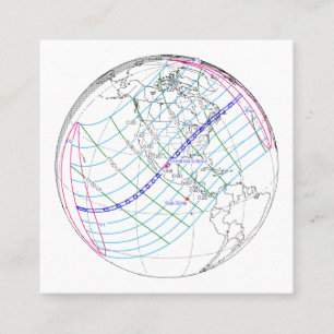 Total Solar Eclipse 2024 Global Path Square Business Card
