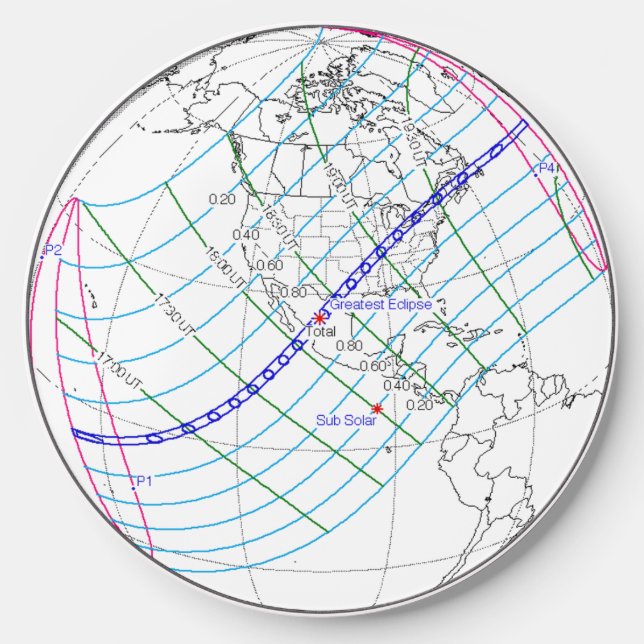 Total Solar Eclipse 2024 Global Path Wireless Charger (Front)