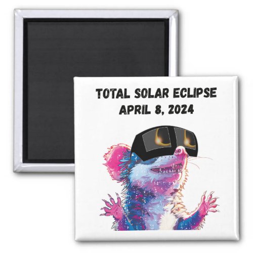 Total Solar Eclipse 2024 Grunge Possum Magnet