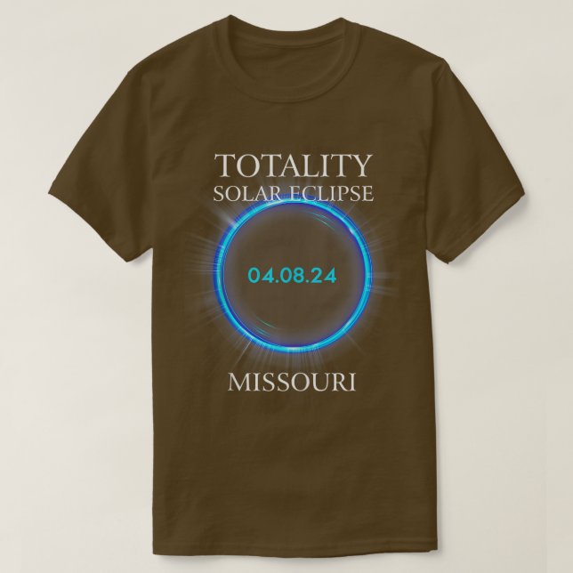 Total Solar Eclipse 2024 Missouri 040824 Astronomy T-Shirt (Design Front)