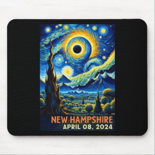 Total Solar Eclipse 2024 New Hampshire Starry Nigh Mouse Pad