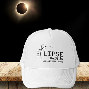 Total Solar Eclipse 2024 Optional Custom City Trucker Hat