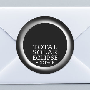 Total Solar Eclipse - 2024 or custom date Classic Round Sticker