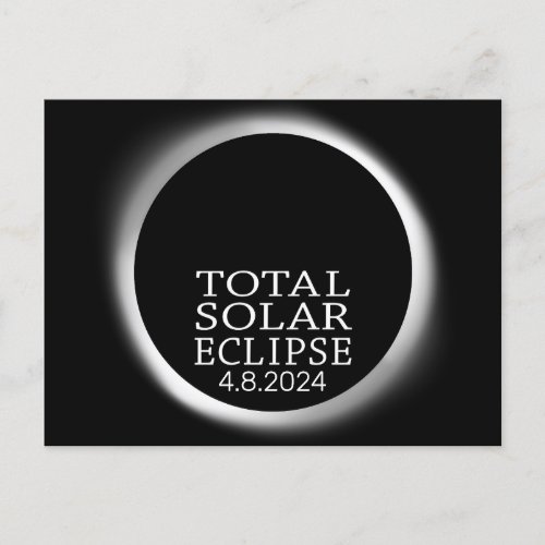 Total Solar Eclipse _ 2024 or custom date Postcard