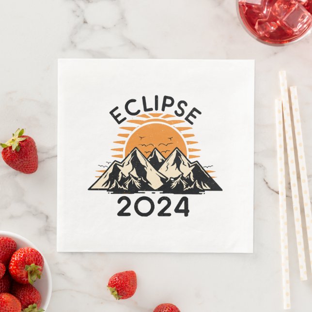 Total Solar Eclipse 2024 Paper Dinner Napkins (Insitu)