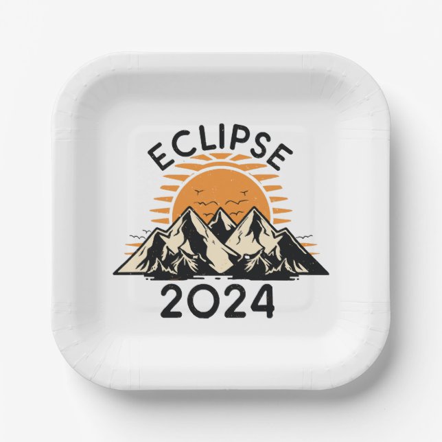 Total Solar Eclipse 2024 Paper Plates (Front)