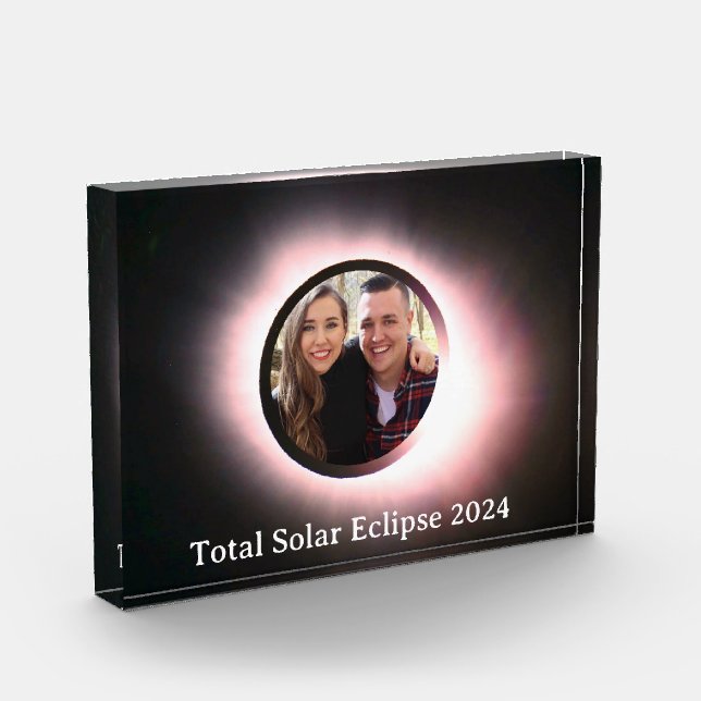 Total solar eclipse 2024 personalize photo block (Left)