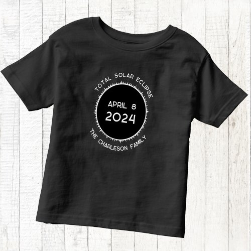 Total Solar Eclipse 2024 Personalized Toddler T_shirt