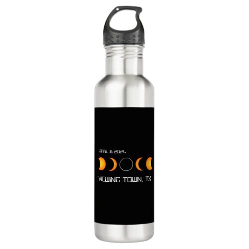 Total Solar Eclipse 2024 Personalized Town Memory Stainless Steel Water Bottle
