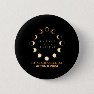 Total Solar Eclipse 2024 Phases April 8th Button