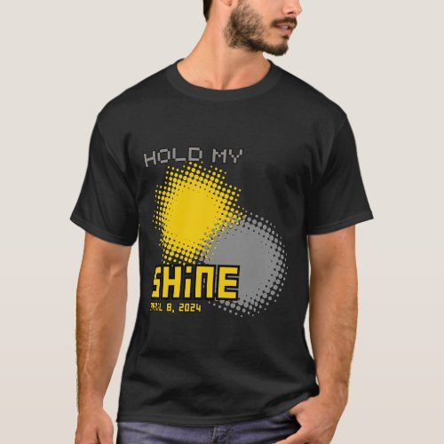 Total Solar Eclipse 2024 pixel art funny design  T_Shirt