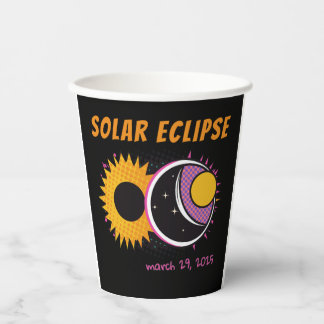 Total solar eclipse 2024 pop art design paper cups