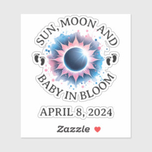 Total Solar Eclipse 2024 Pregnancy Announcement Sticker