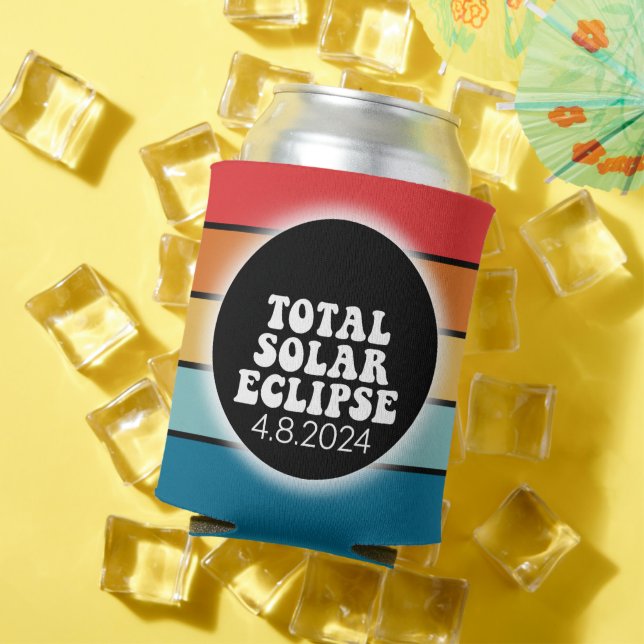 Total Solar Eclipse - 2024 retro design Can Cooler (In Situ Summer)