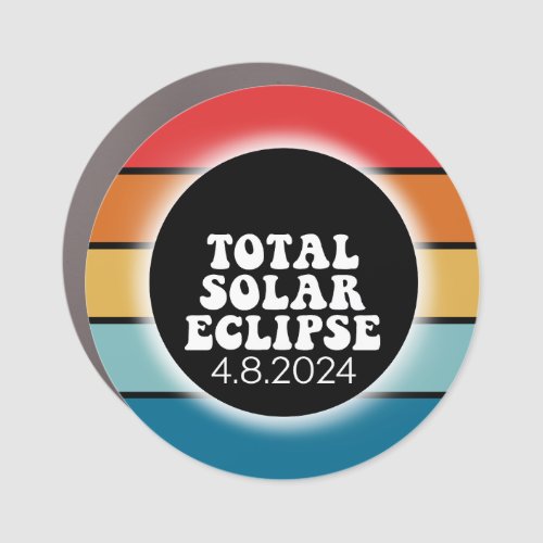 Total Solar Eclipse _ 2024 retro design Car Magnet